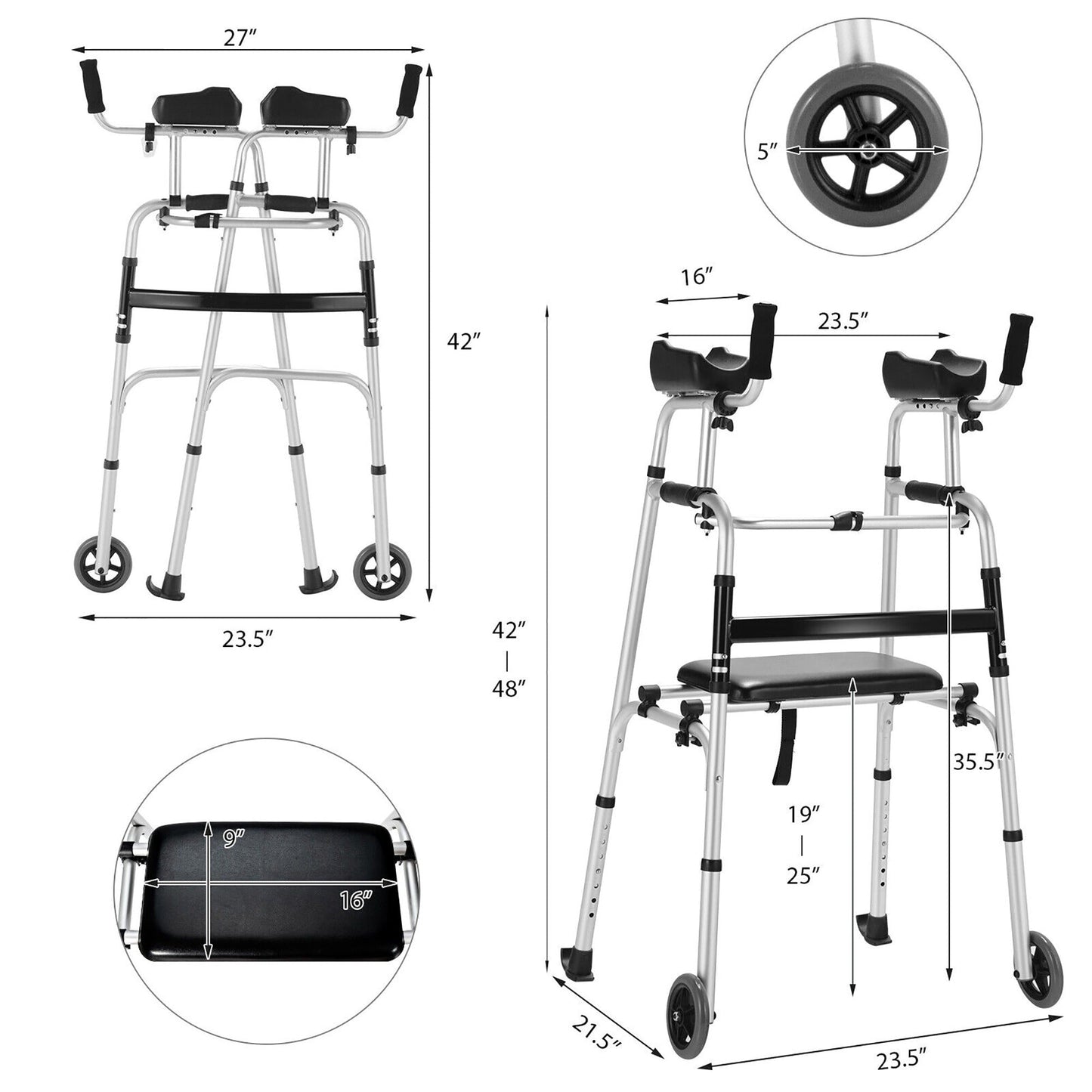 NO TAX, Foldable Standard Walker - SP0591