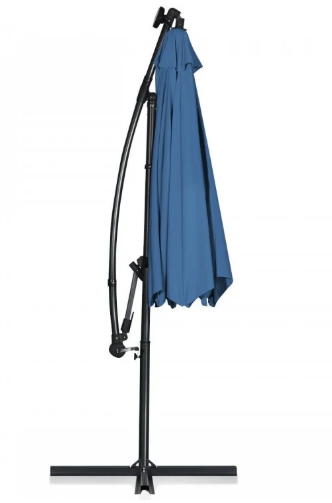10 Feet 360° Rotation Solar Powered LED Patio Offset Umbrella without Weight Base