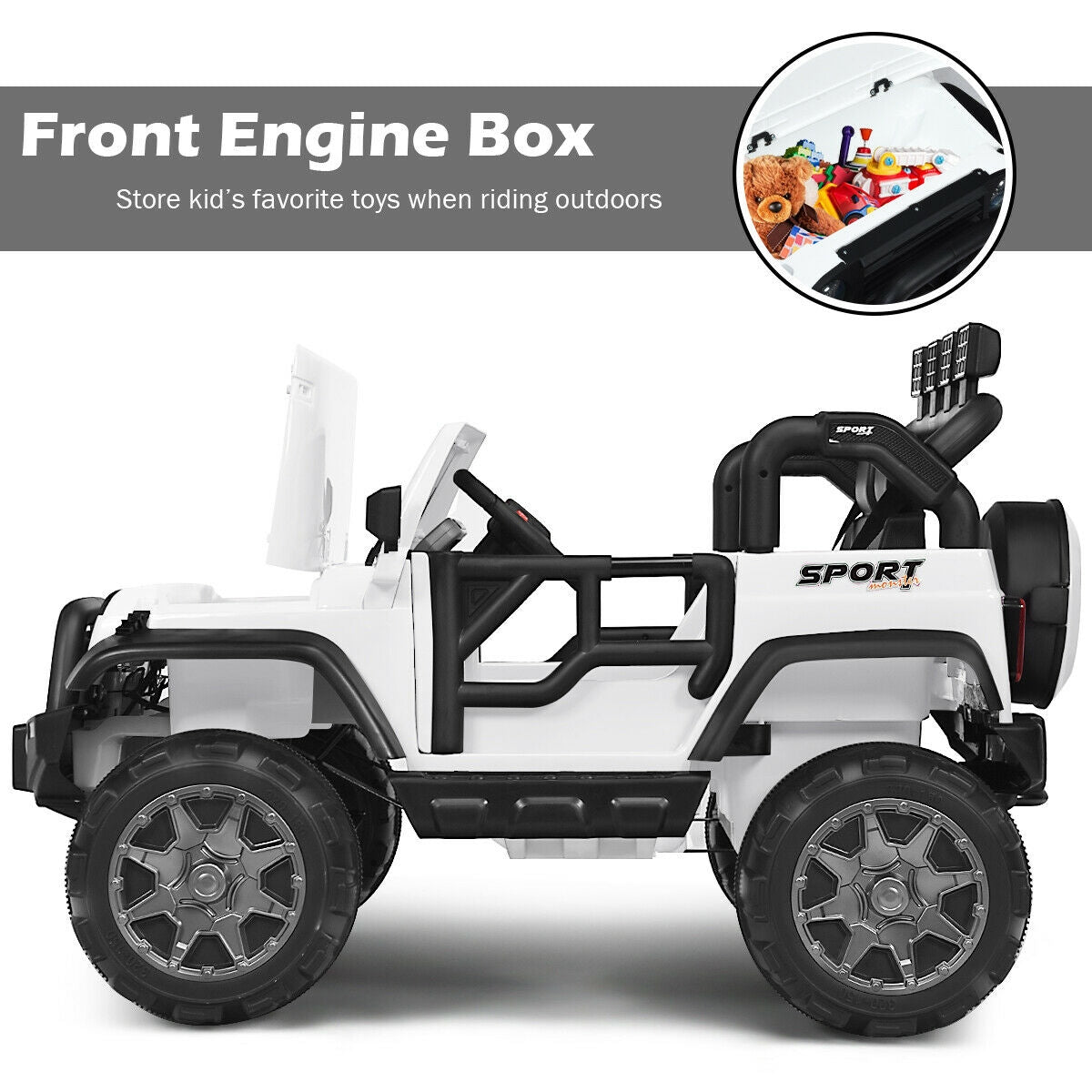 HANDYMAN SPECIAL, 12V 2-Seater Ride on Car Truck with Remote Control SPECIAL, CUSTOMER RETURN-MISSING SEAT/TESTED