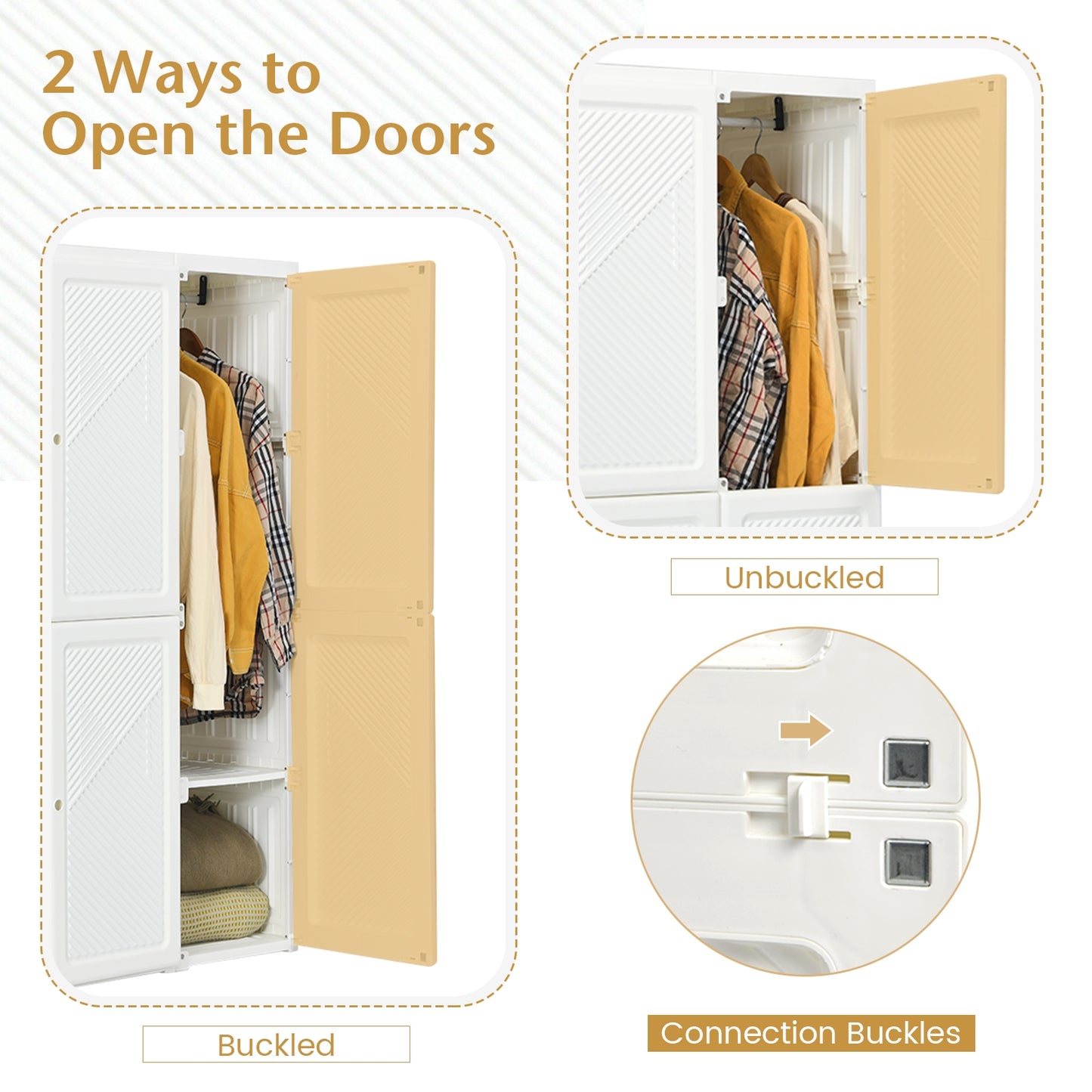 Foldable Closet Clothes Organizer with 8 Cubby Storage - 1 Box, Unassembled