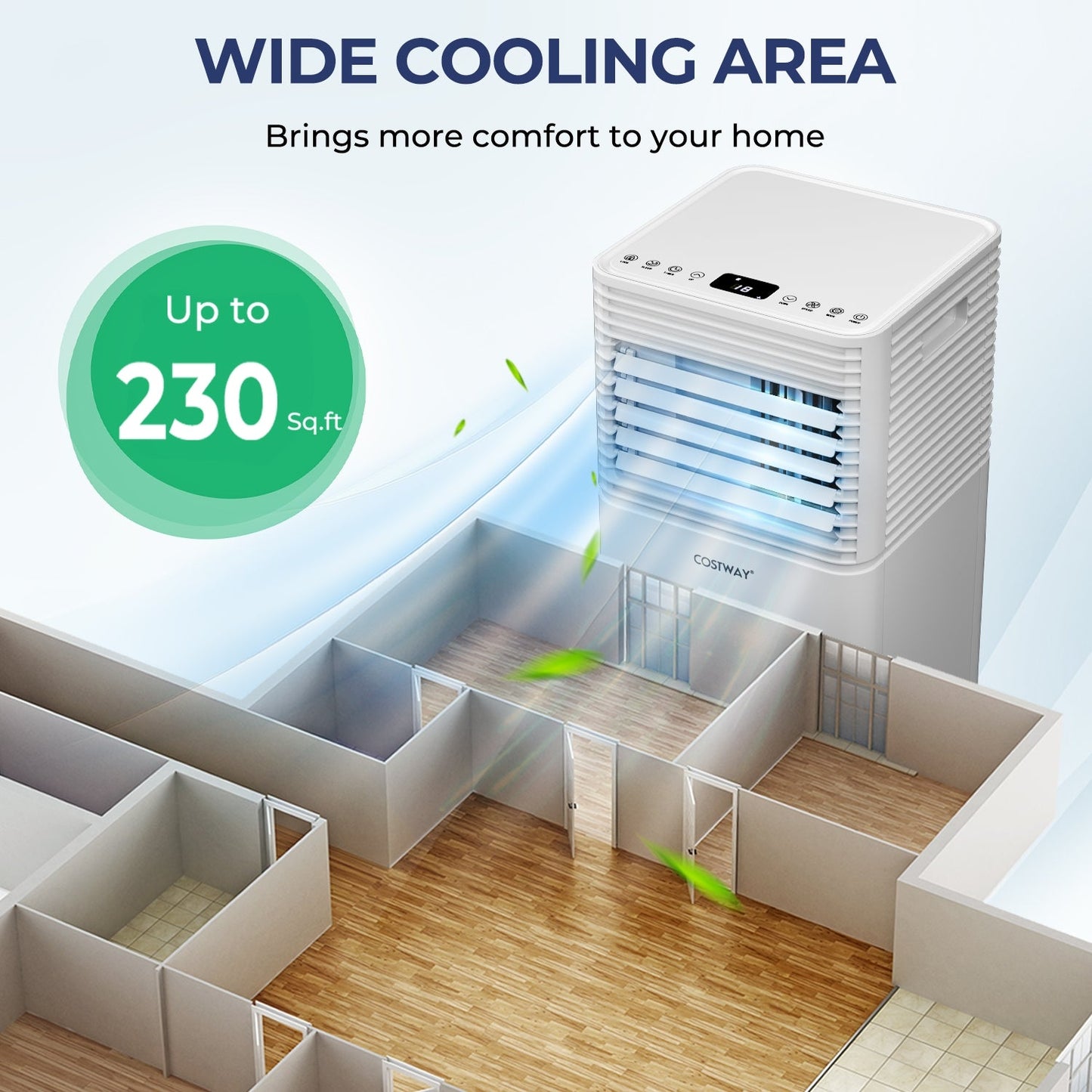 8000 BTU 3-in-1 Air Conditioner with Dehumidifier and Fan Mode-White