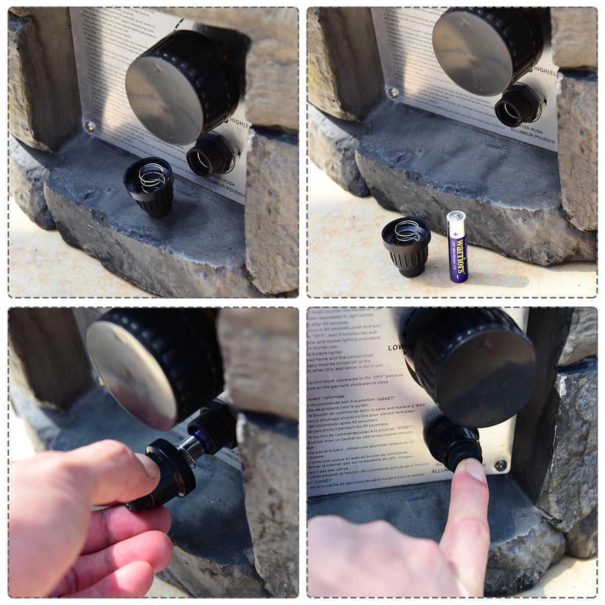 SPECIAL, 28 Inch Propane Gas Fire Pit with Lava Rocks and Protective Cover-Gray, Scratch & Dent