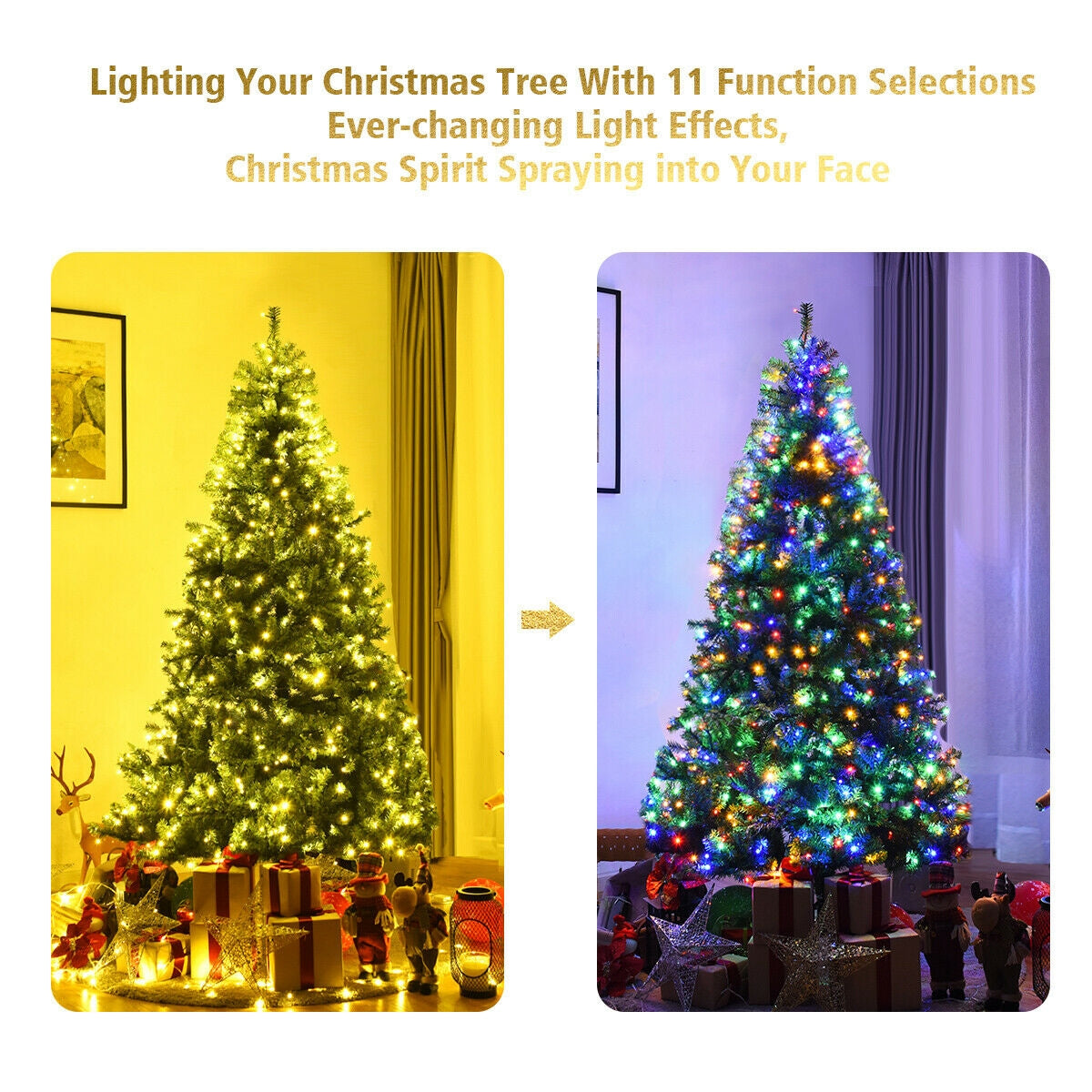Prelit Artificial Premium Hinged Christmas Tree-7 ft, Assembled, Tested, Final Sale