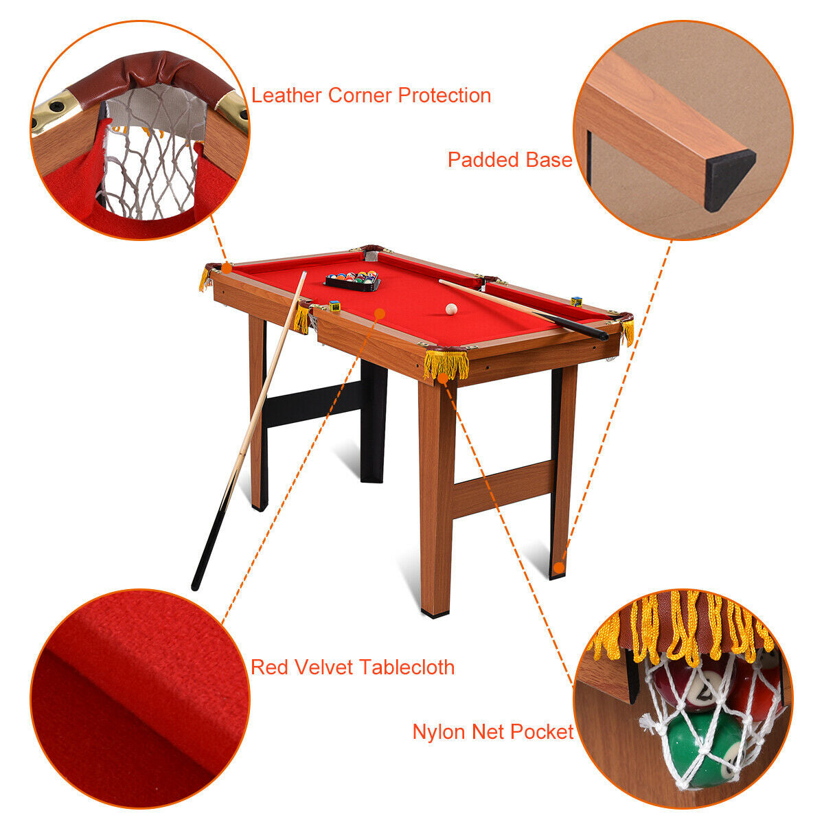 48 Inch Mini Table Top Pool Table Game Billiard Set