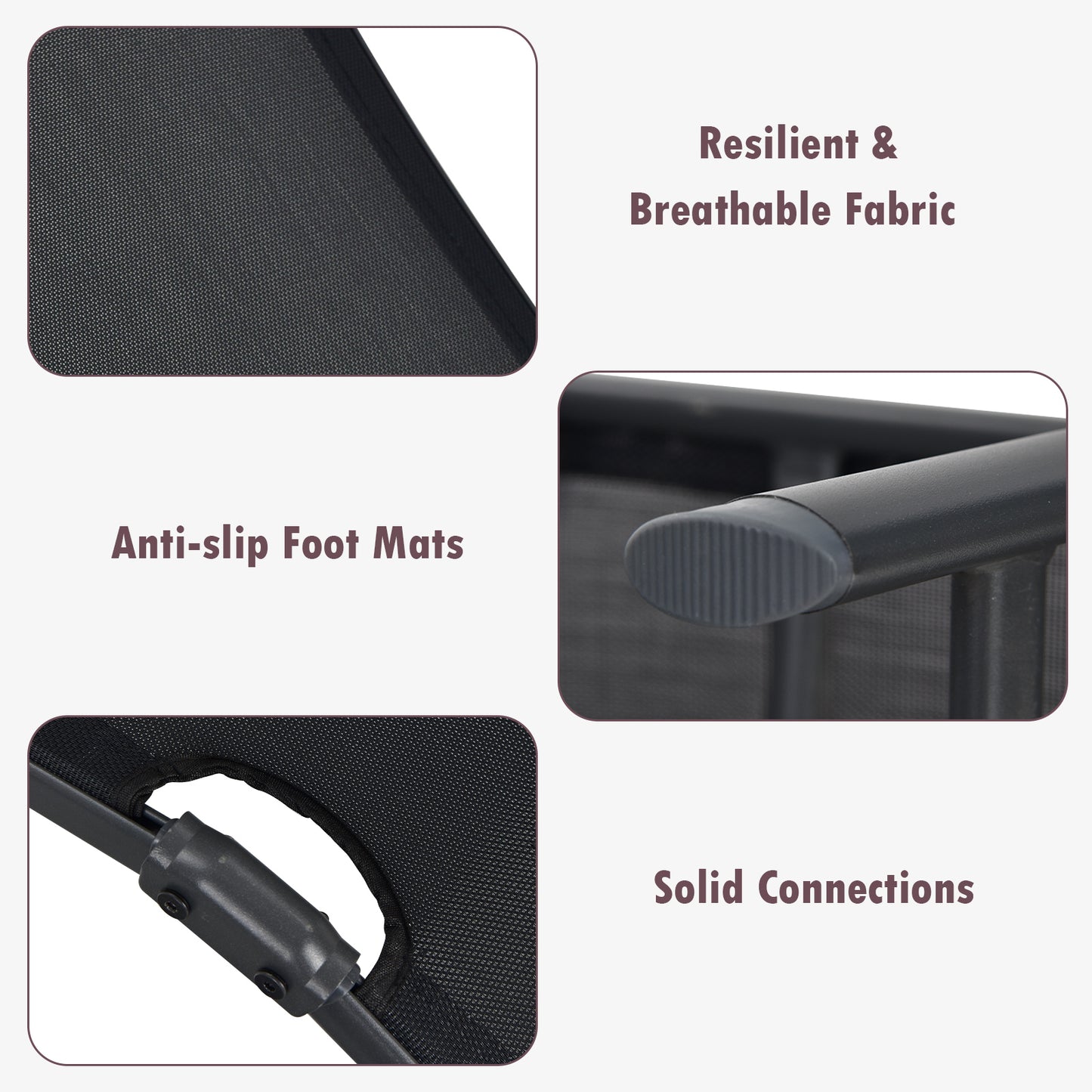 Patio Foldable Chaise Lounge Chair with Backrest and Footrest-Black, Customer Return / Tested