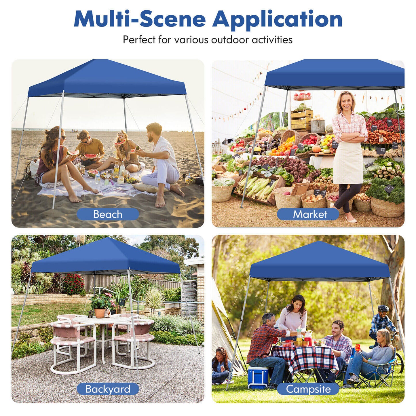 SPECIAL 10 x 10 Feet Outdoor Instant Pop-up Canopy with Carrying Bag-Blue