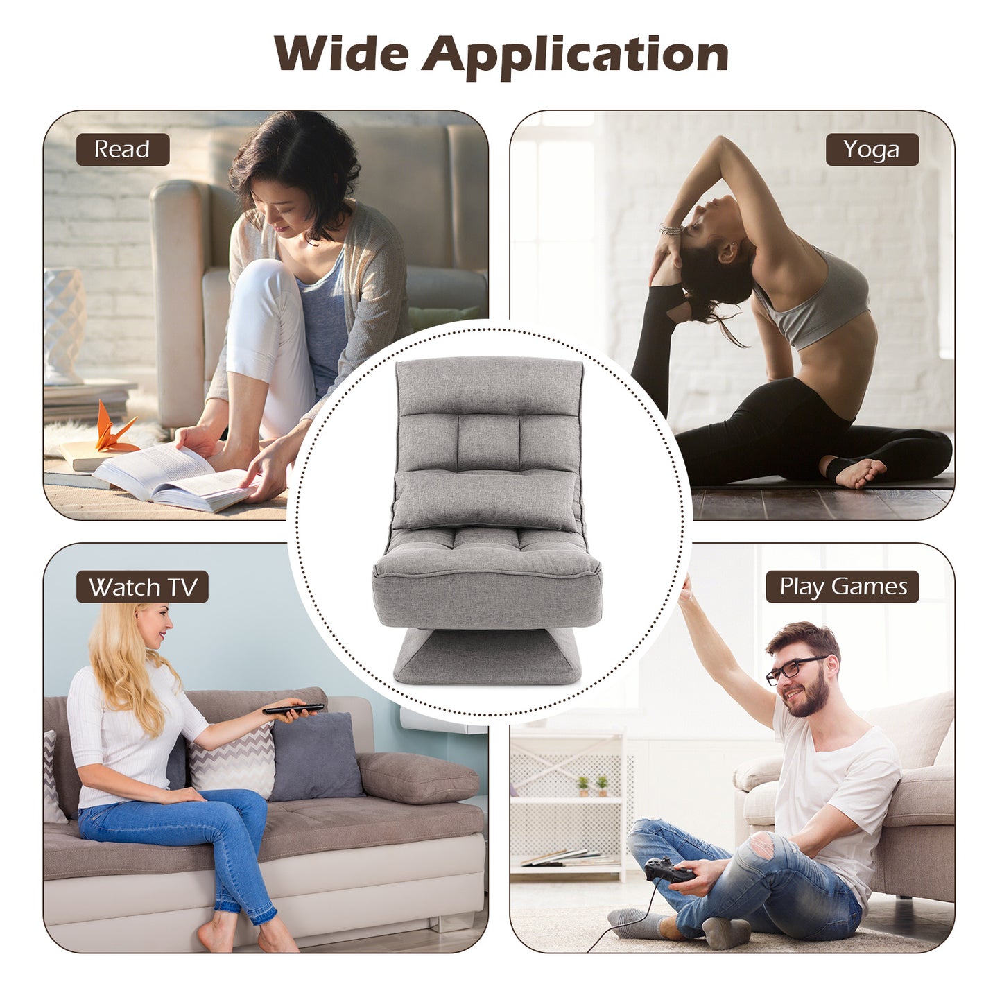 5-Level Adjustable 360° Swivel Floor Chair missing pillow massage