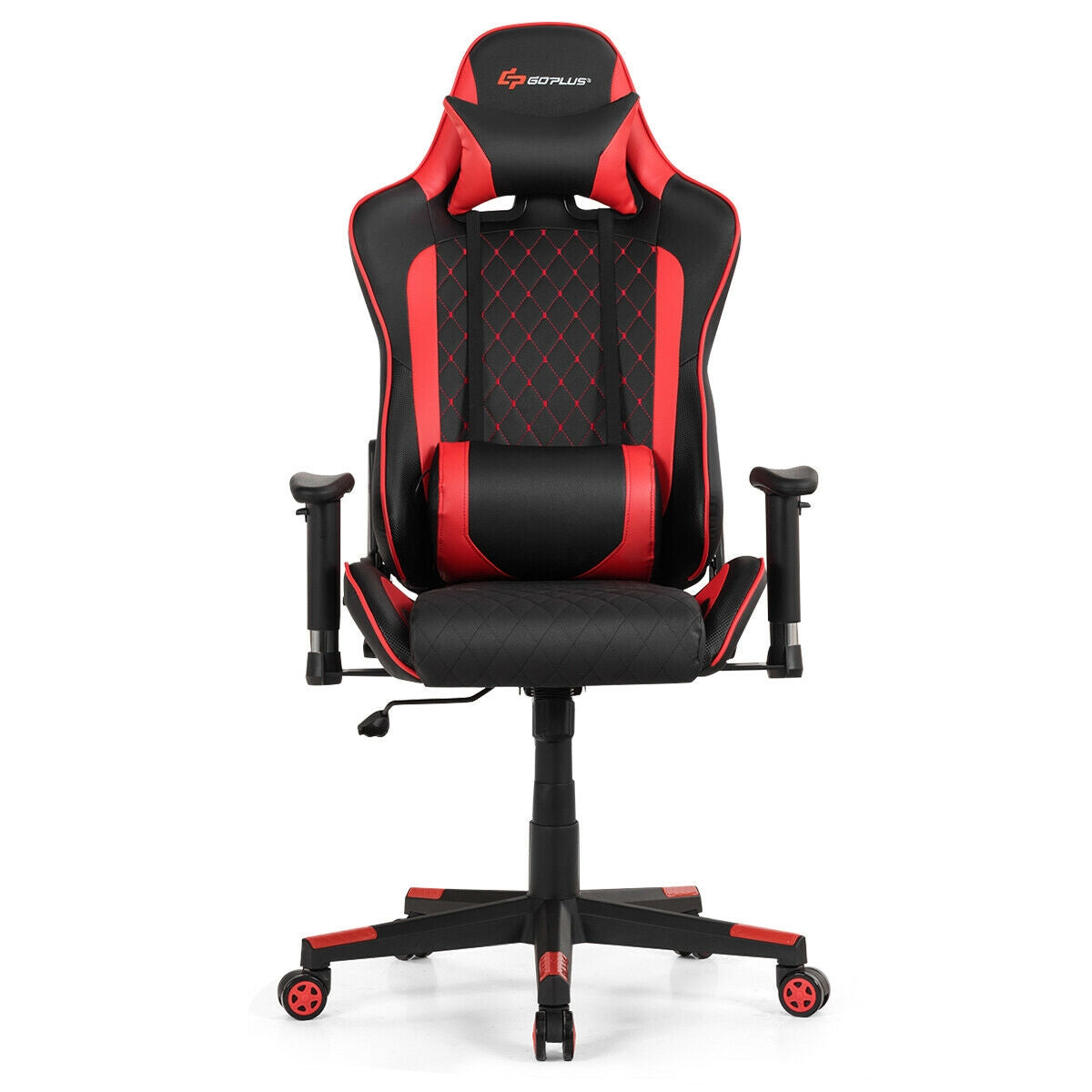 SPECIAL - Massage/Gaming Chair with Lumbar Support and Headrest-Red (Fully Assembled)
