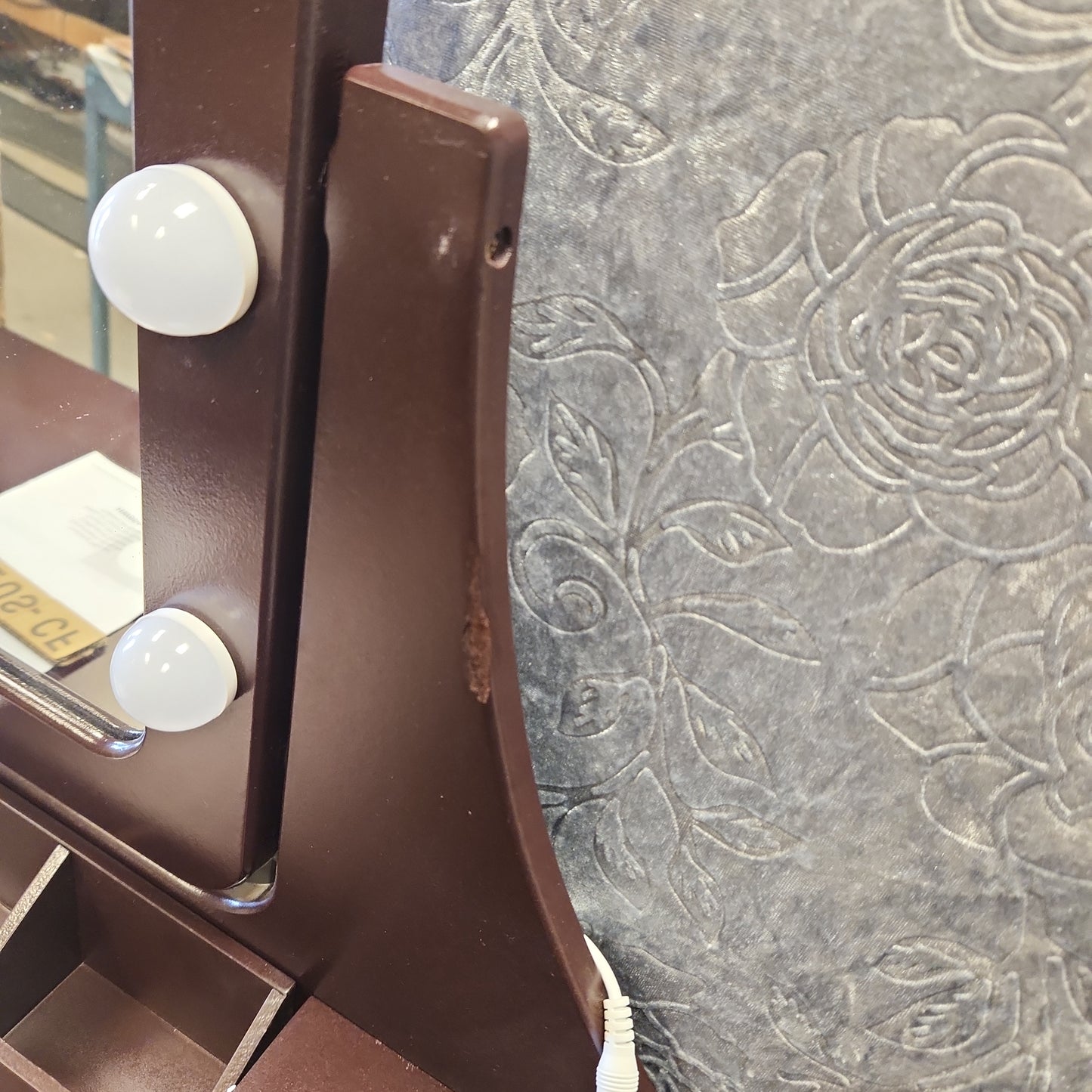 Vanity Dressing Table Set with and Cushioned Stool-Brown - Scratch and Dent
