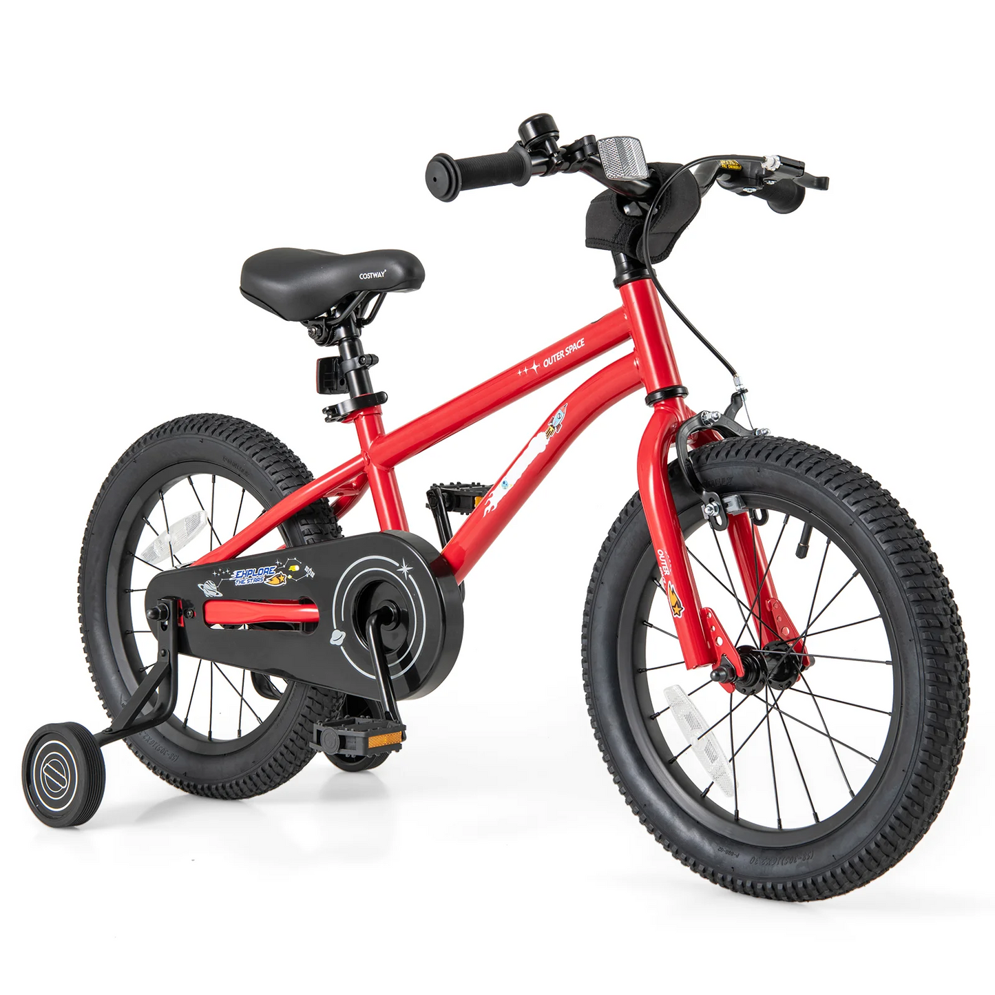 16-Inch Kids Bike Ages 4-7 with Handbrake and Coaster Brake , Red fully assembled
