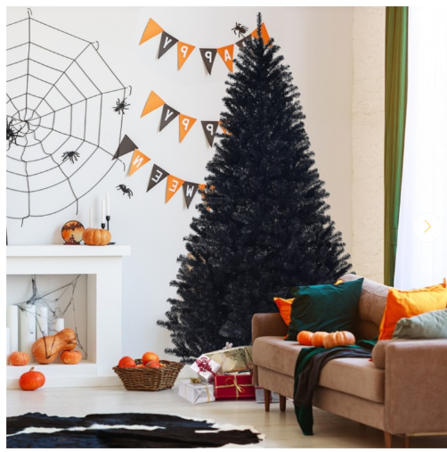 7.5 Feet Hinged Artificial Halloween Christmas Tree, unlit