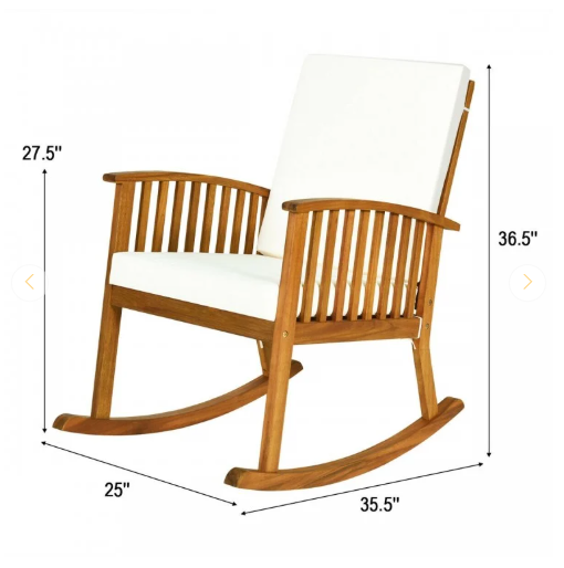 Outdoor Acacia Garden Wood Rocking Chair (Assembled)