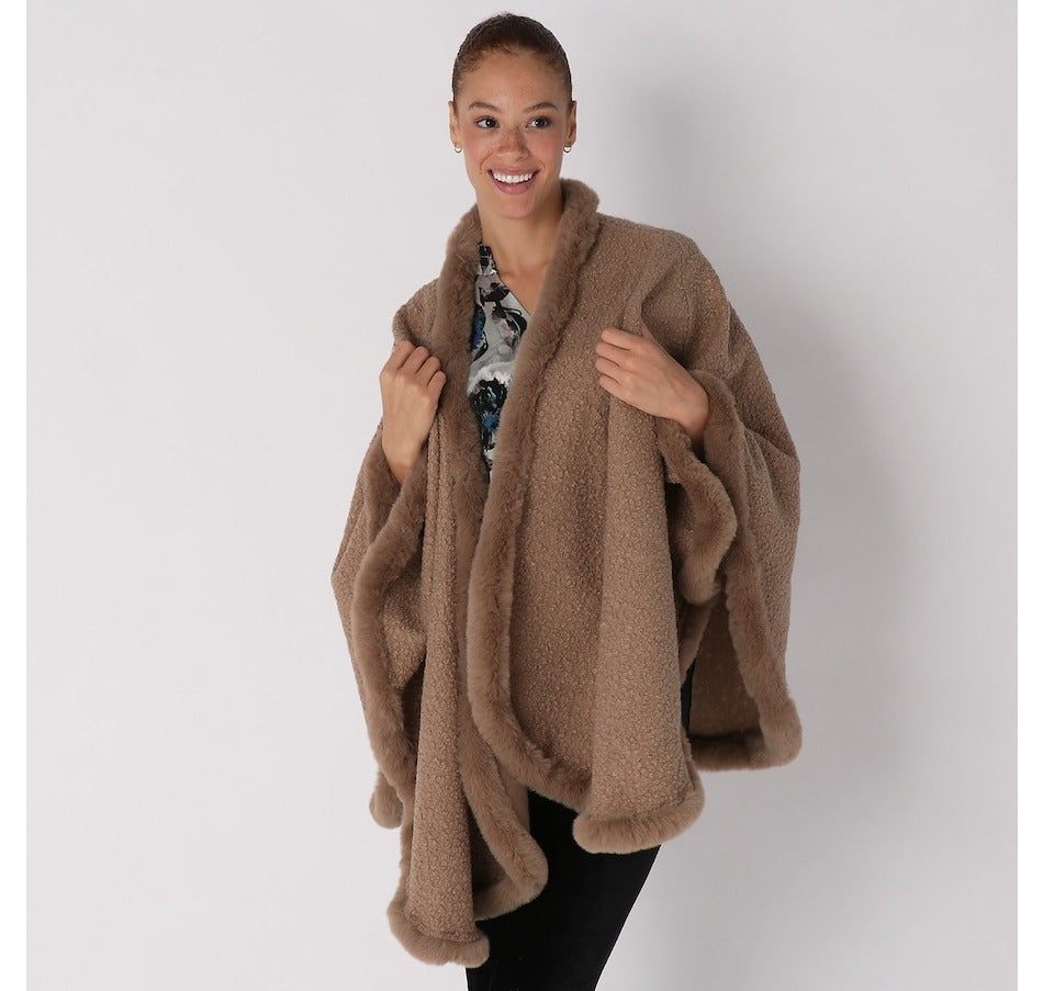Nina Leonard Ruanna With Fur Edging - MINK