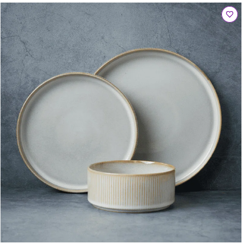 Azal Stoneware Dinnerware Sets, Dish Set (Scratch and Dent)