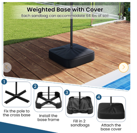 13FT Double-sided Patio Umbrella with Solar Lights for Garden Pool Backyard-Beige