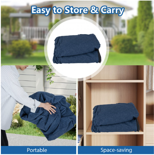 2-Person Portable Blow Up Sofa with Detachable Cover-Blue
