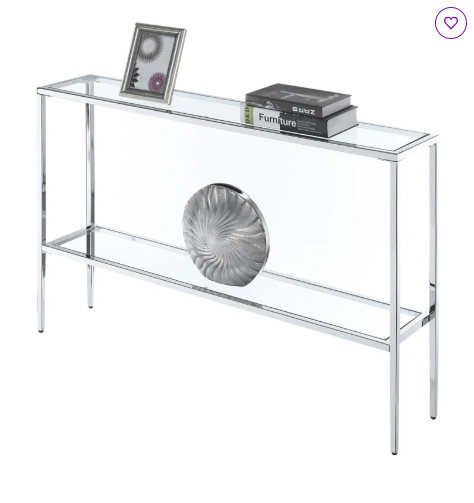 47.25'' Glass Top Console Table (Fully Assembled)