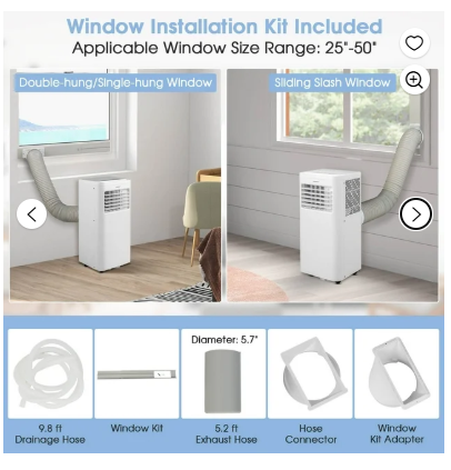 10000 BTU Portable Air Conditioner with Sleep Mode - White