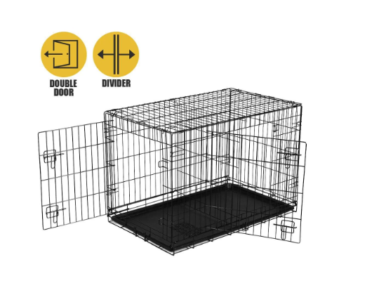 42 Inch Life Double-Door Metal Wire Dog Crate (1 Box)