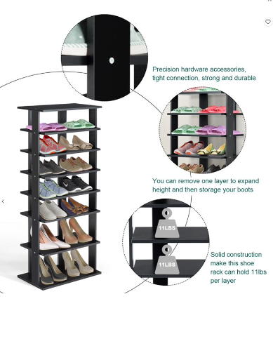 7 Tiers Vertical Shoe Rack - scratch & dent