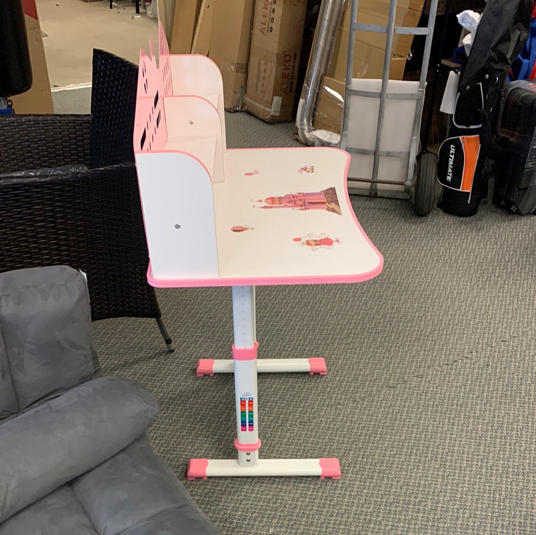 Adjustable height, Kids desk with bookshelf, scratch & dent