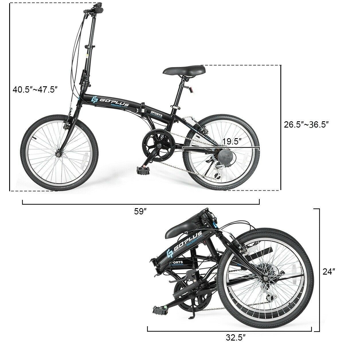 SPECIAL....20" 7-Speed Lightweight Iron V-Brakes Folding Bike