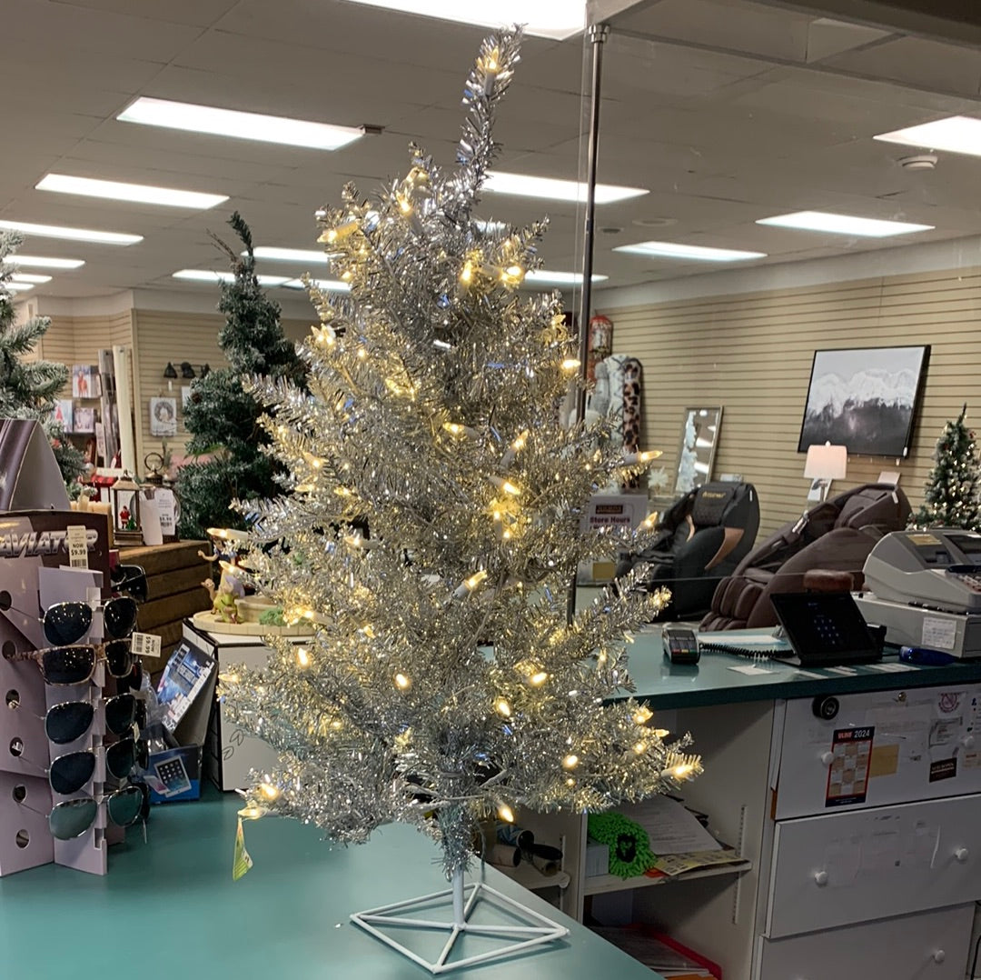 3ft, silver fir artificial Christmas tree with led lights