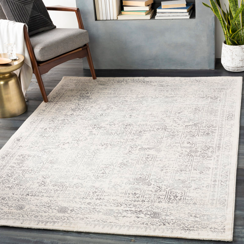 7`10``x10` Desoto Muted Oriental Cream / Grey Are Rug
