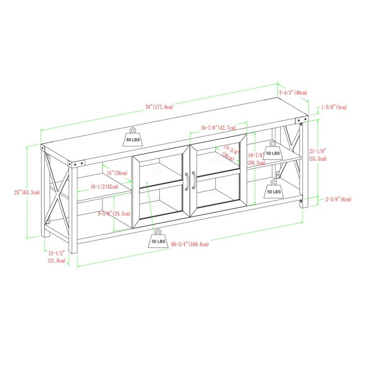SPECIAL, Gwen TV Stand for TVs up to 75", fully assembled, slight curve on top surface