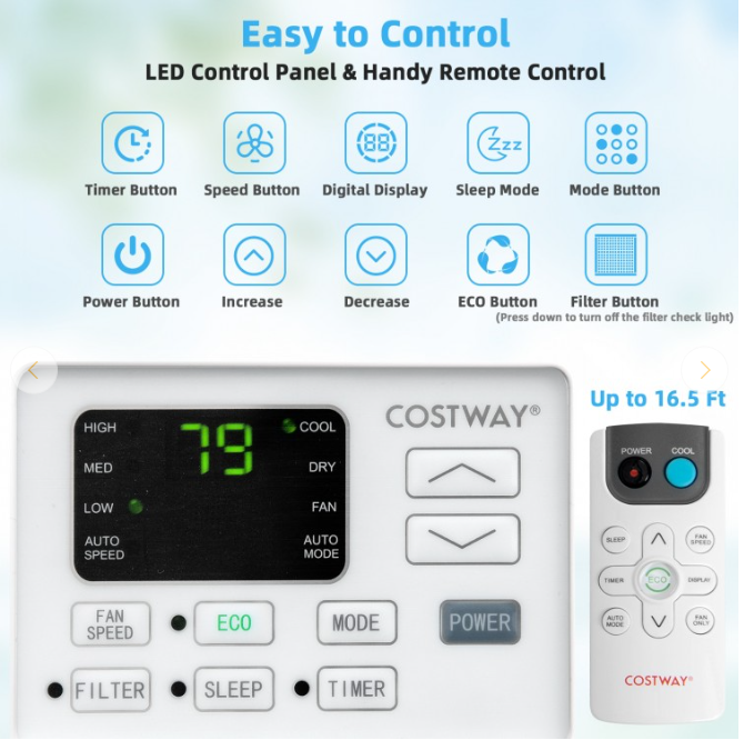 Large 15000 BTU Energy Efficient Window Air Conditioner Cools Rooms up to 800 Sq. Ft - NO BOX