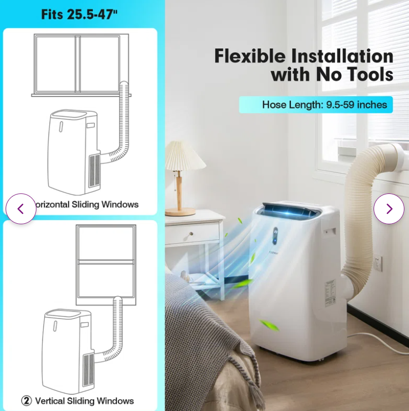 14000 BTU Portable Air Conditioner with APP and WiFi Control