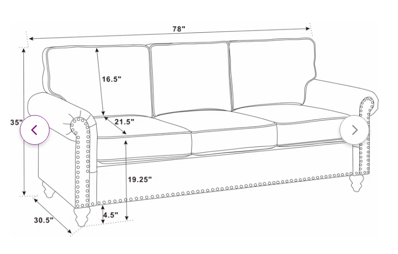 Glorious, 78'' Fabric Sofa With Solid Wooden Legs - BEIGE LINEN