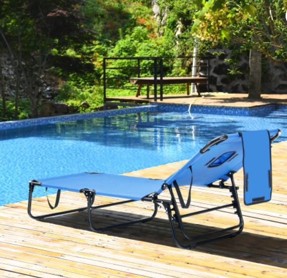 Special, plus NO TAX, Chaise Lounge Chair with Face Hole Pillows & 5-Position Adjustable Backrest
