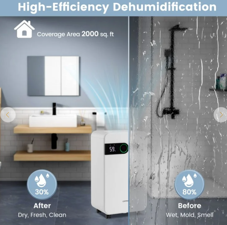 Dehumidifier for Home Basement Portable 32 Pints with Sleep Mode up to 2500 Sq. Ft