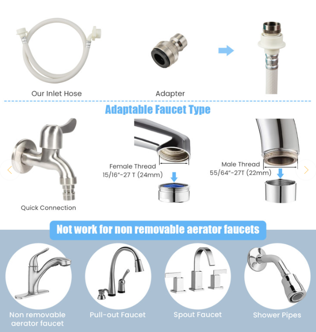 Portable 7.7 lbs Automatic Laundry Washing Machine with Drain Pump