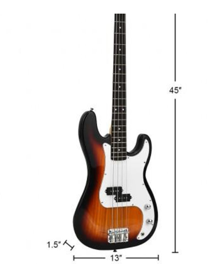 Electric Bass Pick Amp Cord Guitar With Bag Strap