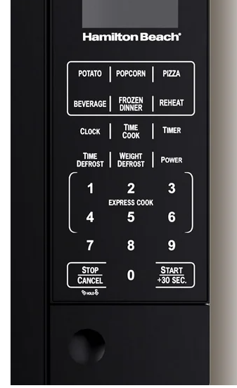 Hamilton Beach 0.7 cu ft 700W Compact Size Microwave, Black, Black Front