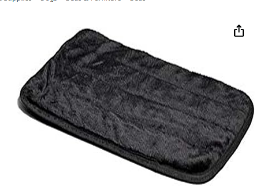 Midwest Quiet Time Deluxe Fur Pet Mat 43-Inch by 28-Inch (Black)