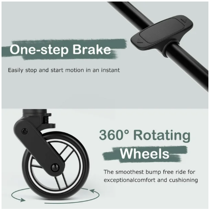 Lightweight Baby Stroller, One-Hand Gravity Fold, Compact Travel Stroller for Airplane