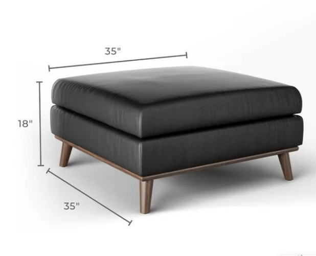 Crampton 35`` ottoman, Brown, Black