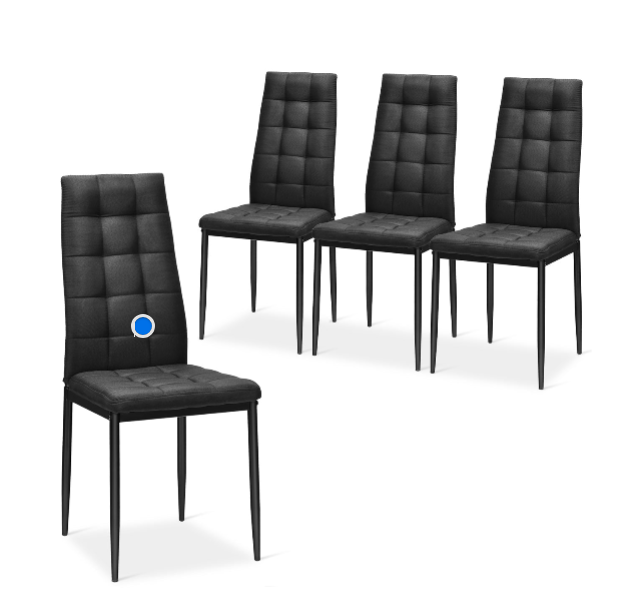 Faux Marble Dining Table Set with 4 Chairs