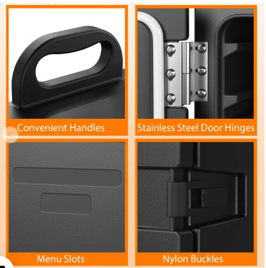 81 Quart Capacity End-loading Insulated Food Pan Carrier with Handles