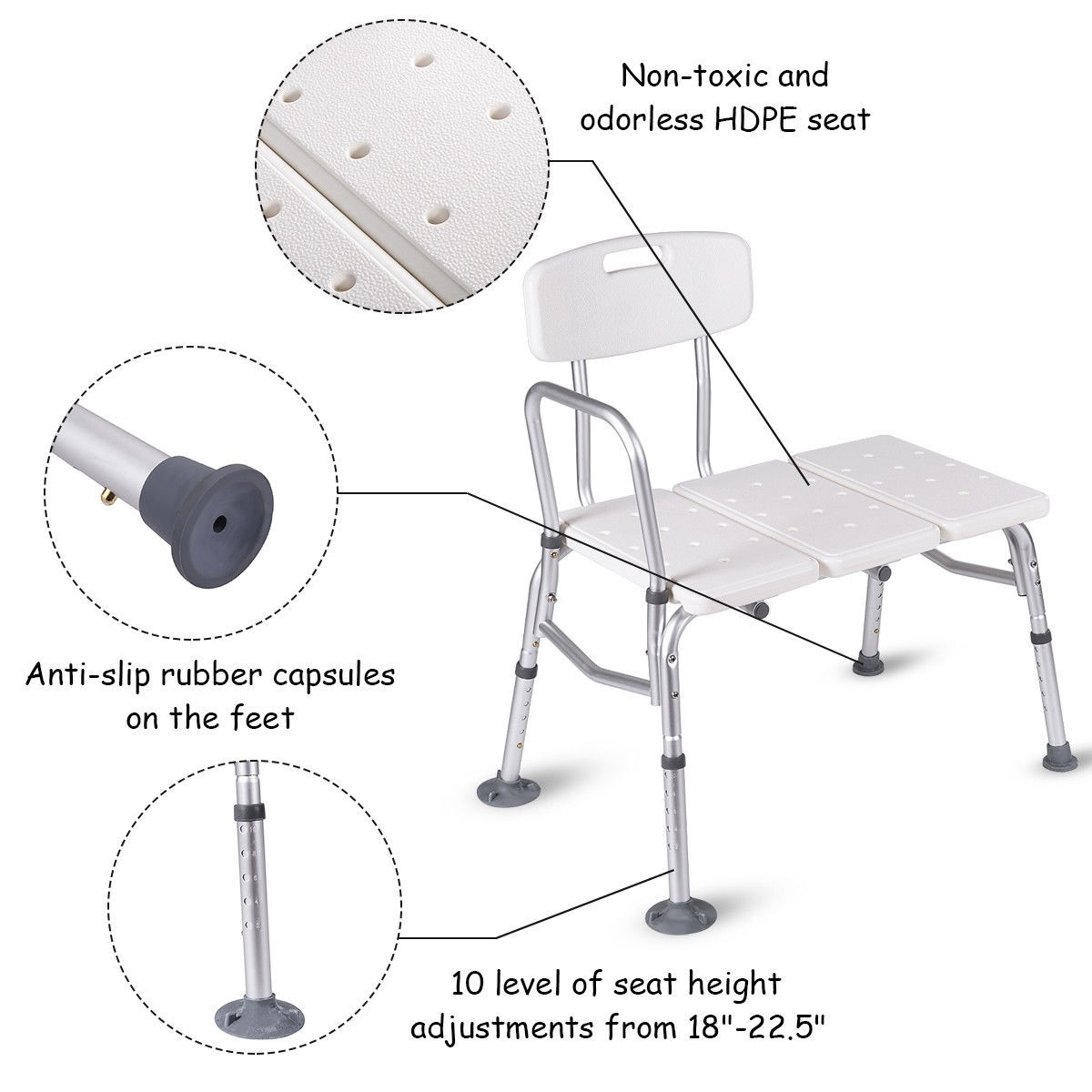 SALE, Tub Transfer Shower Seat with Adjustable Arm