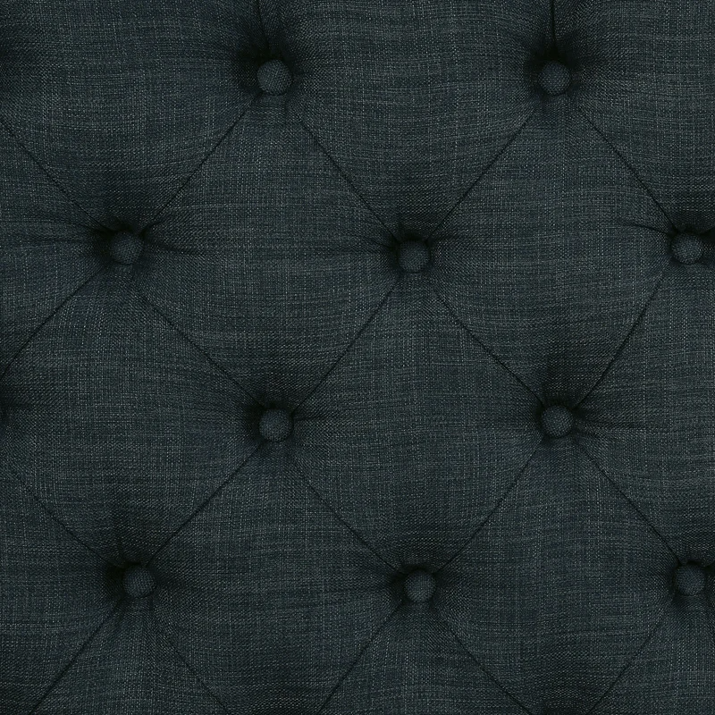 Aileen Polyester Blend Upholstered Bench, Blue, tufted