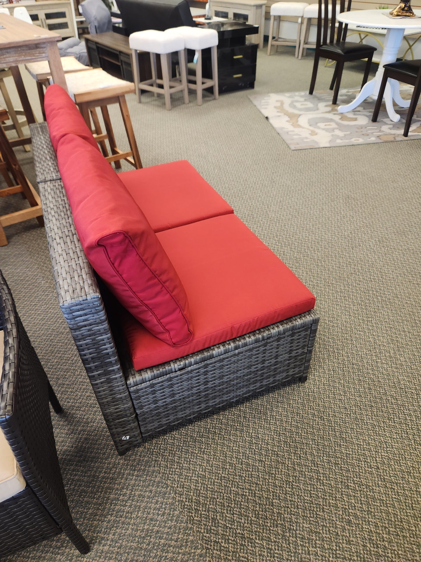 SPECIAL - 2Pcs Patio Rattan Furniture Set, Cushioned -Red (Fully Assembled)