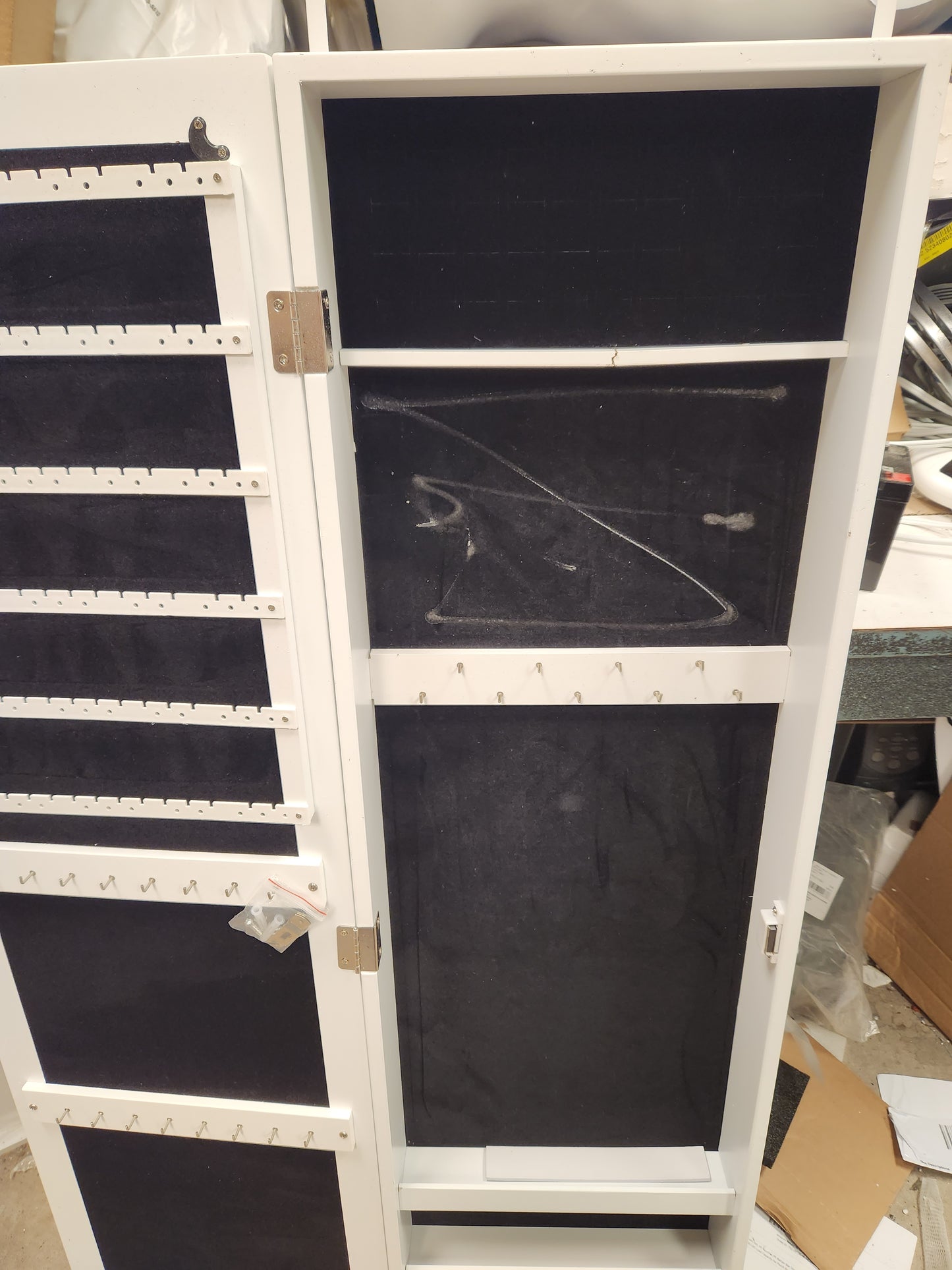 Full Length Mirror Jewelry Cabinet -White (Scratch and Dent)