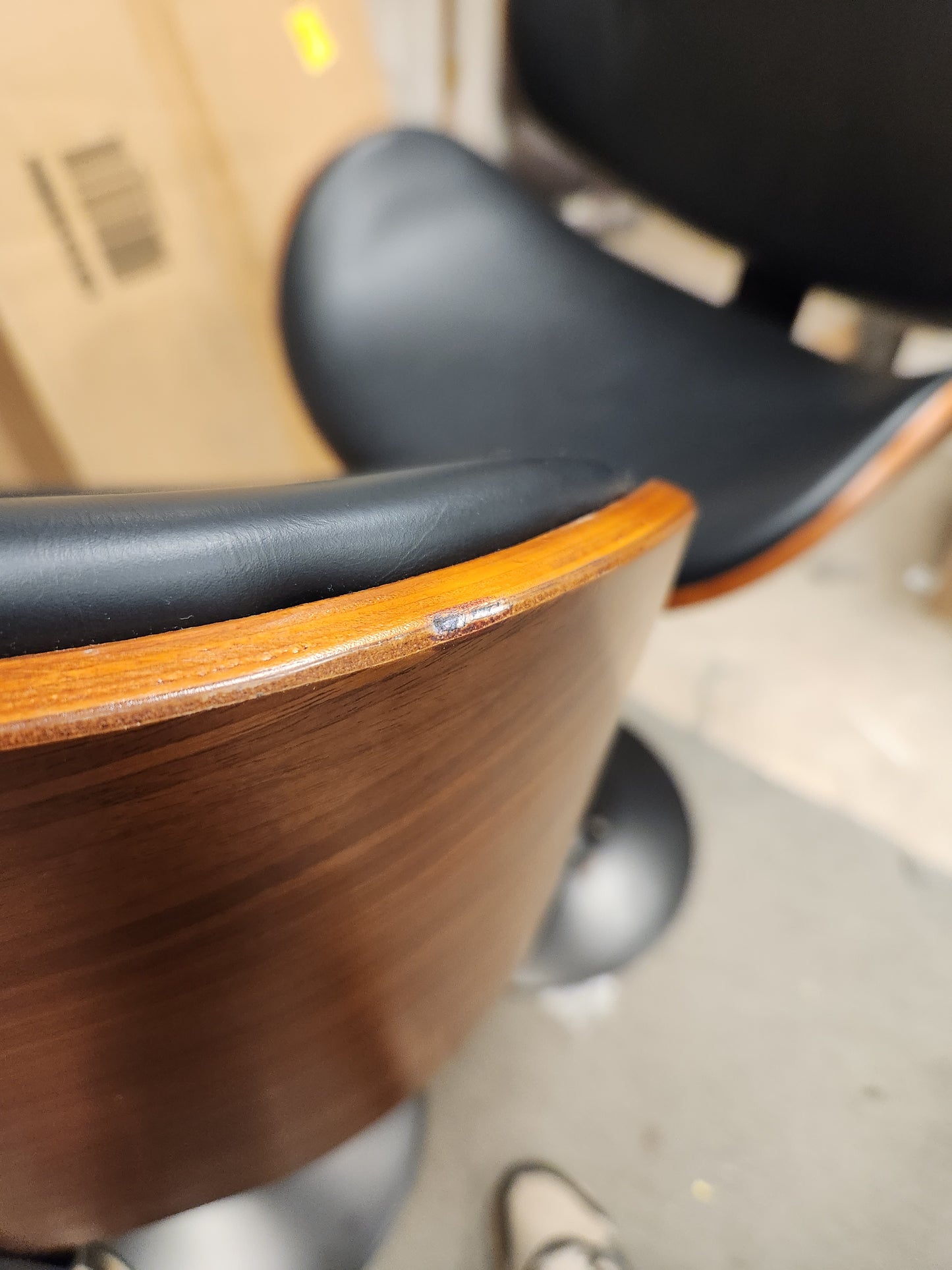 Set of 2 Adjustable Swivel PU Leather Bar Stools with Curved Footrest (Scratch and Dent)