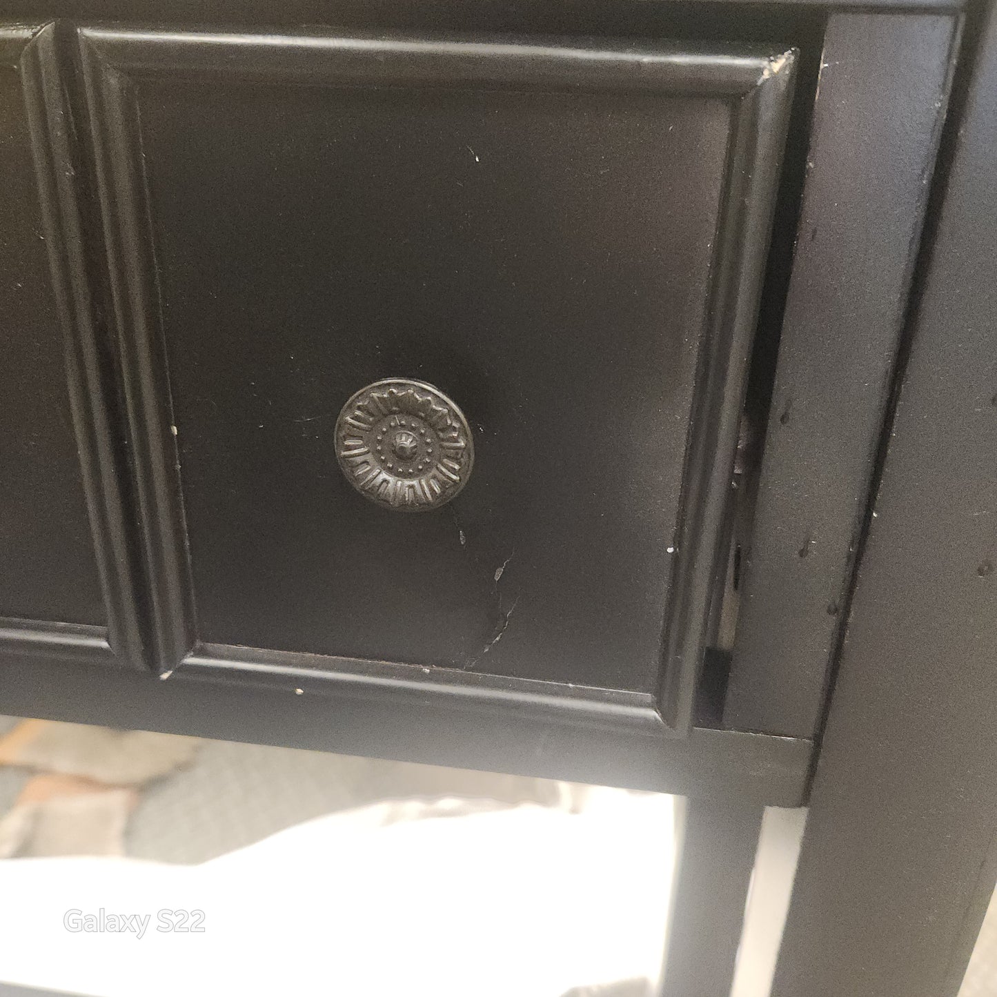 SPECIAL - 60 Inch Sofa Table with 4 Drawers and Open Shelf-Black (Shipping Damage)