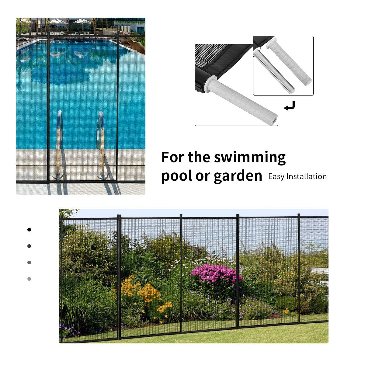 4 Feet x 12 Feet In-ground Swimming Pool Safety Fence, Customer Return Discount