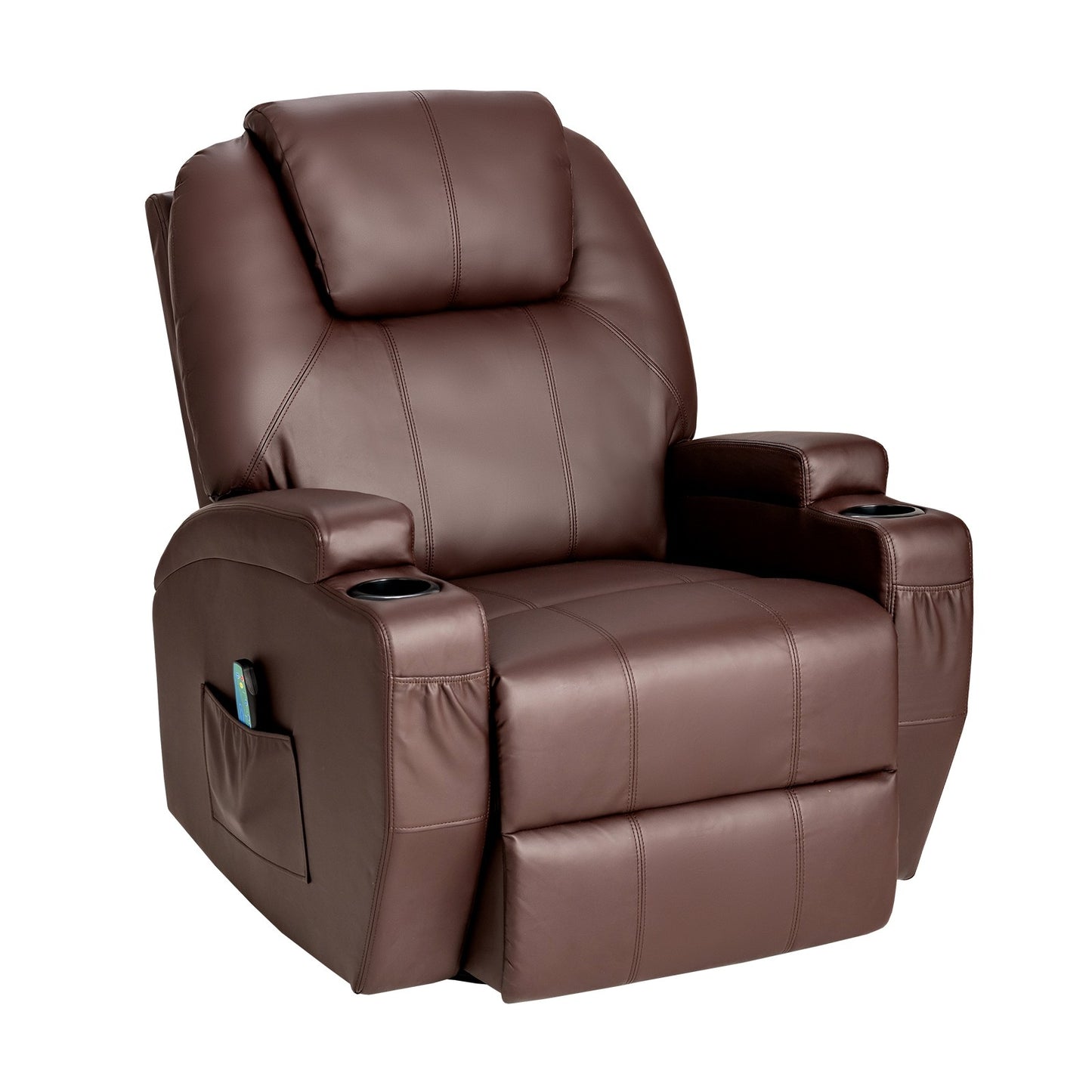 Massage Recliner Chair with Heat & Vibration Massage, dark brown